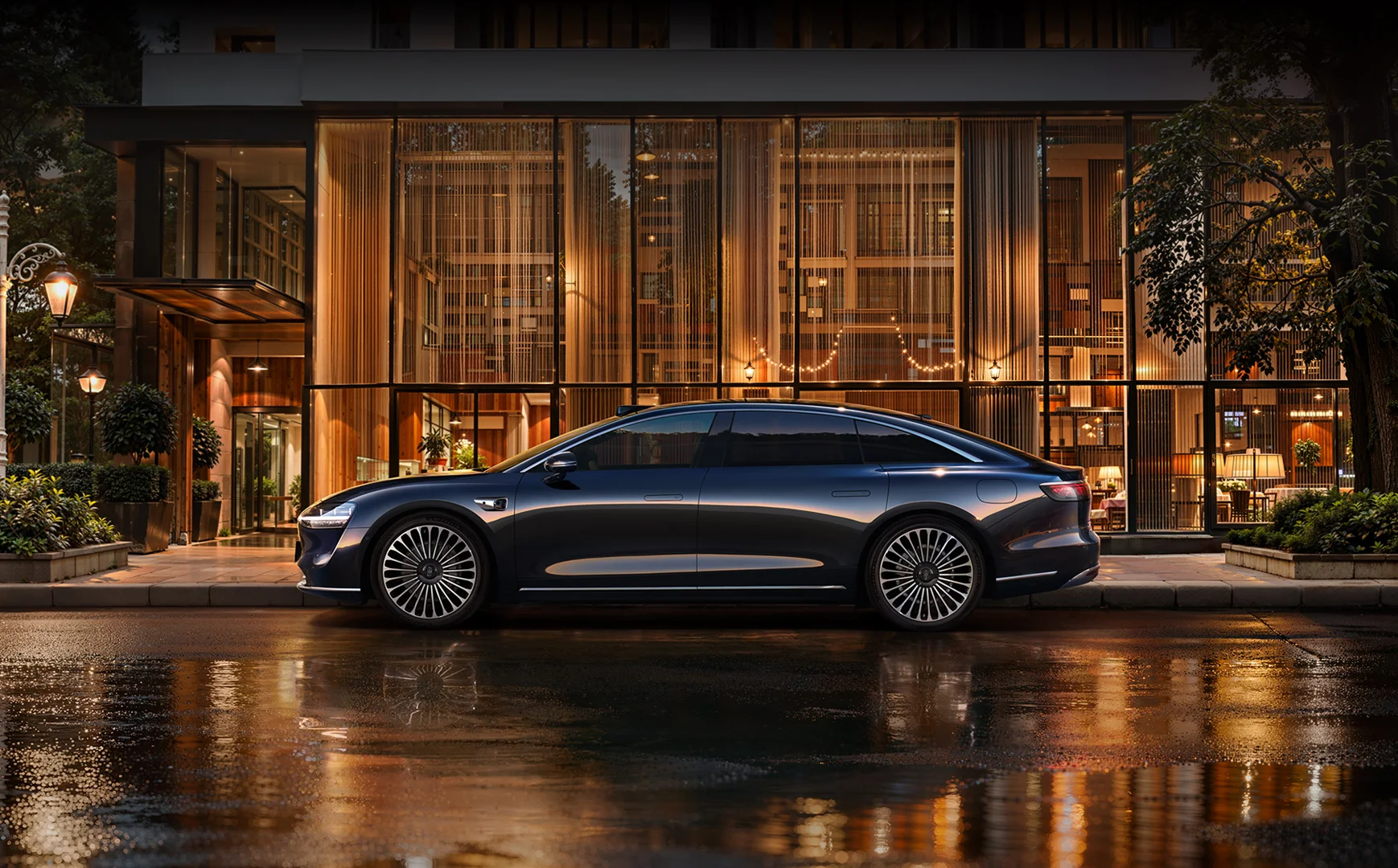 Luxury vehicle prepared for international delivery